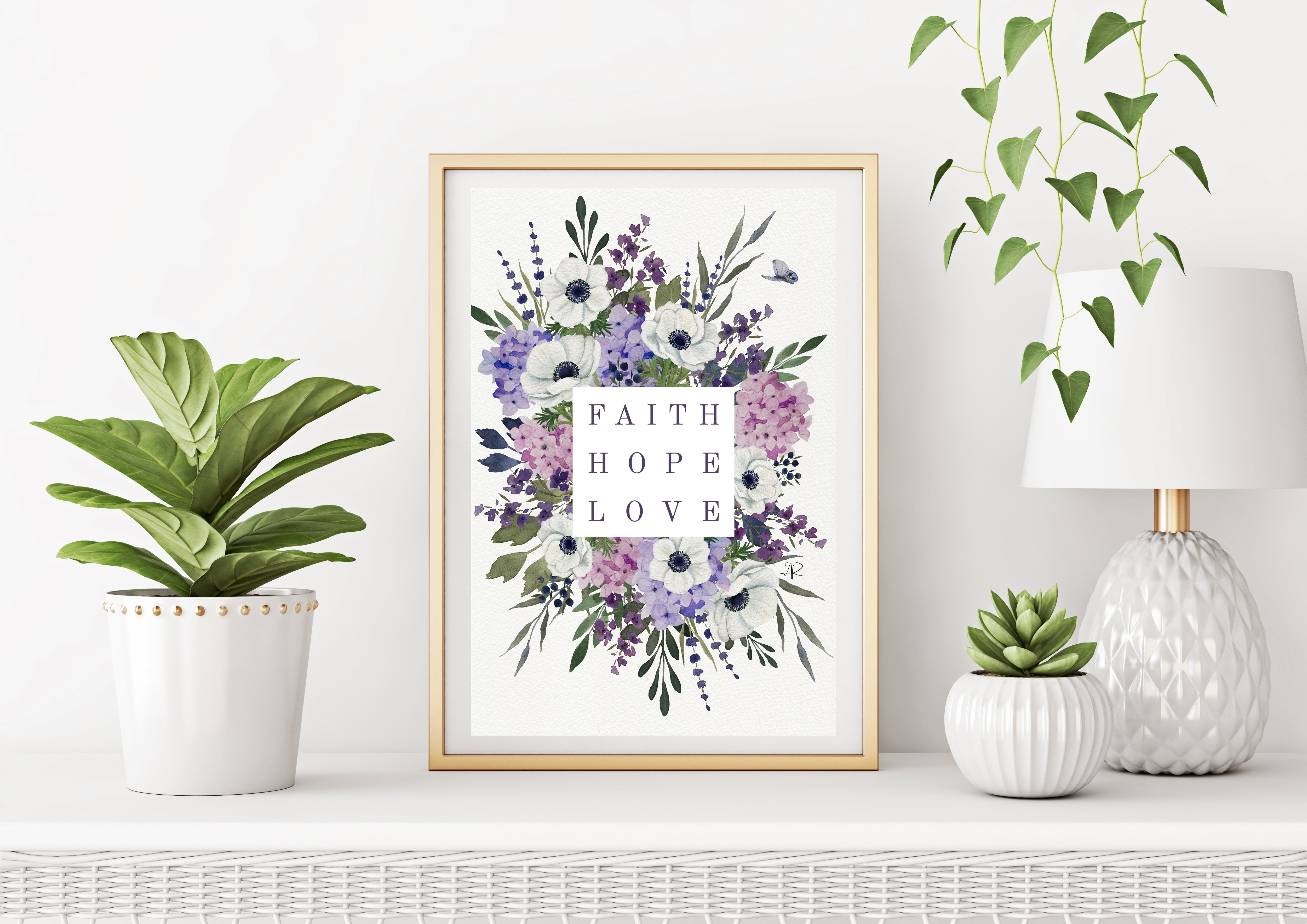 Faith. Hope. Love - Digital Art Print